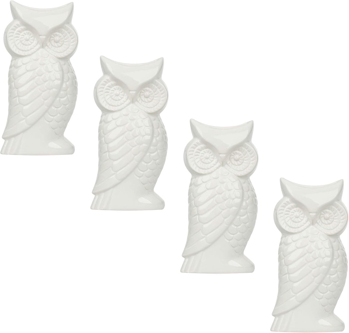 Keramische Luchtbevochtiger Set van 4 Witte Uil voor Bevestiging aan Radiator Verwarming Water Verdamper Diffuser