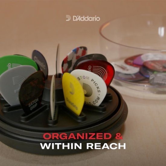 Plectrumhouder - Plectrum etui - Muzikanten Organiseren - Draaibaar Platform - 12 Plectrums - Transparant — afbeelding 3