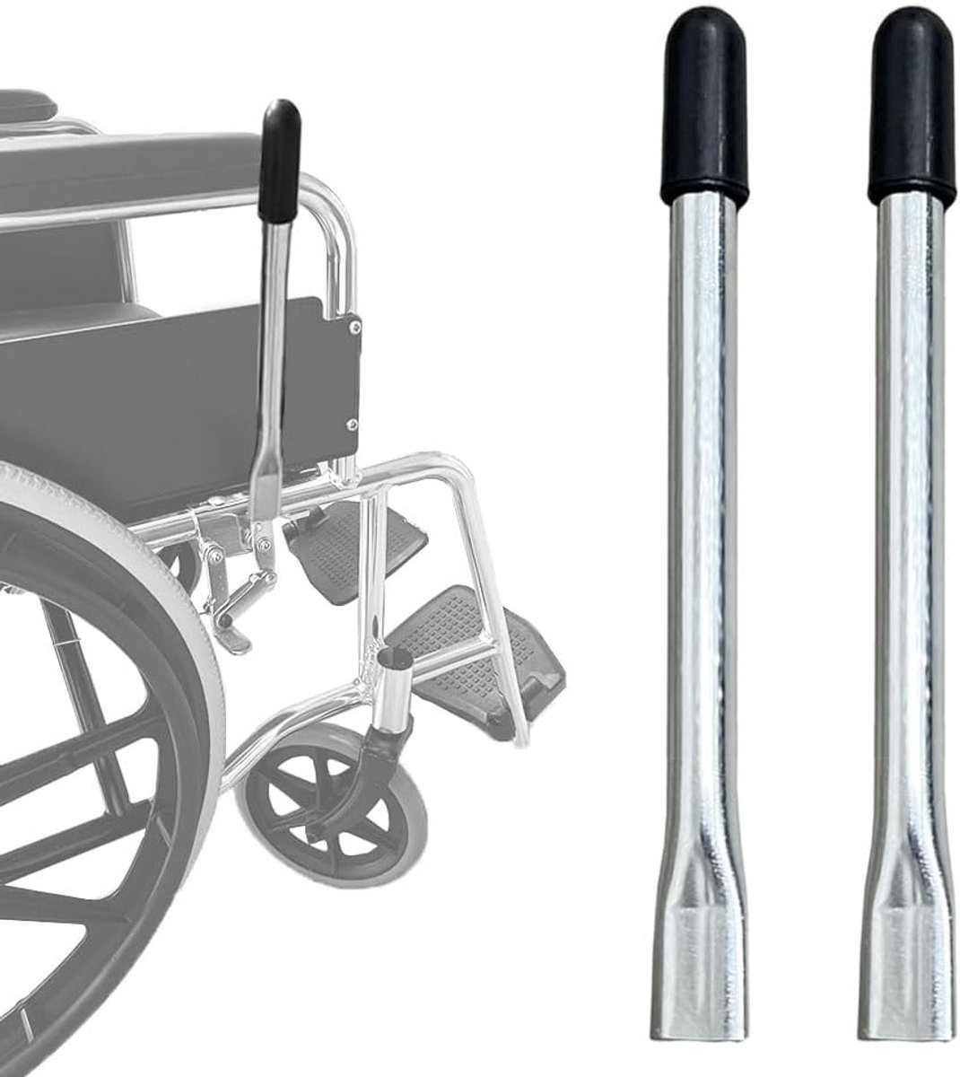 Remgreepverlengingen voor rolstoel 5/8 inch bits, vervanging voor platte wielen, 27,9 cm (11 inch)