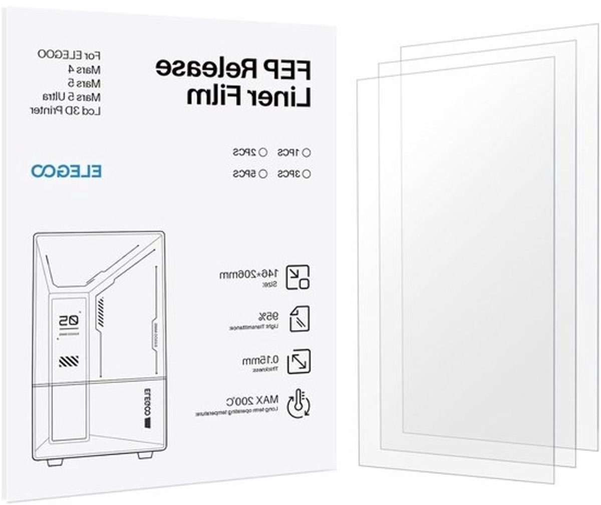 Printer Folie - Reserveonderdelen - 3D Printen - Hoge Lichtdoorlatendheid - 3 Stuks 206x146mm - Transparant