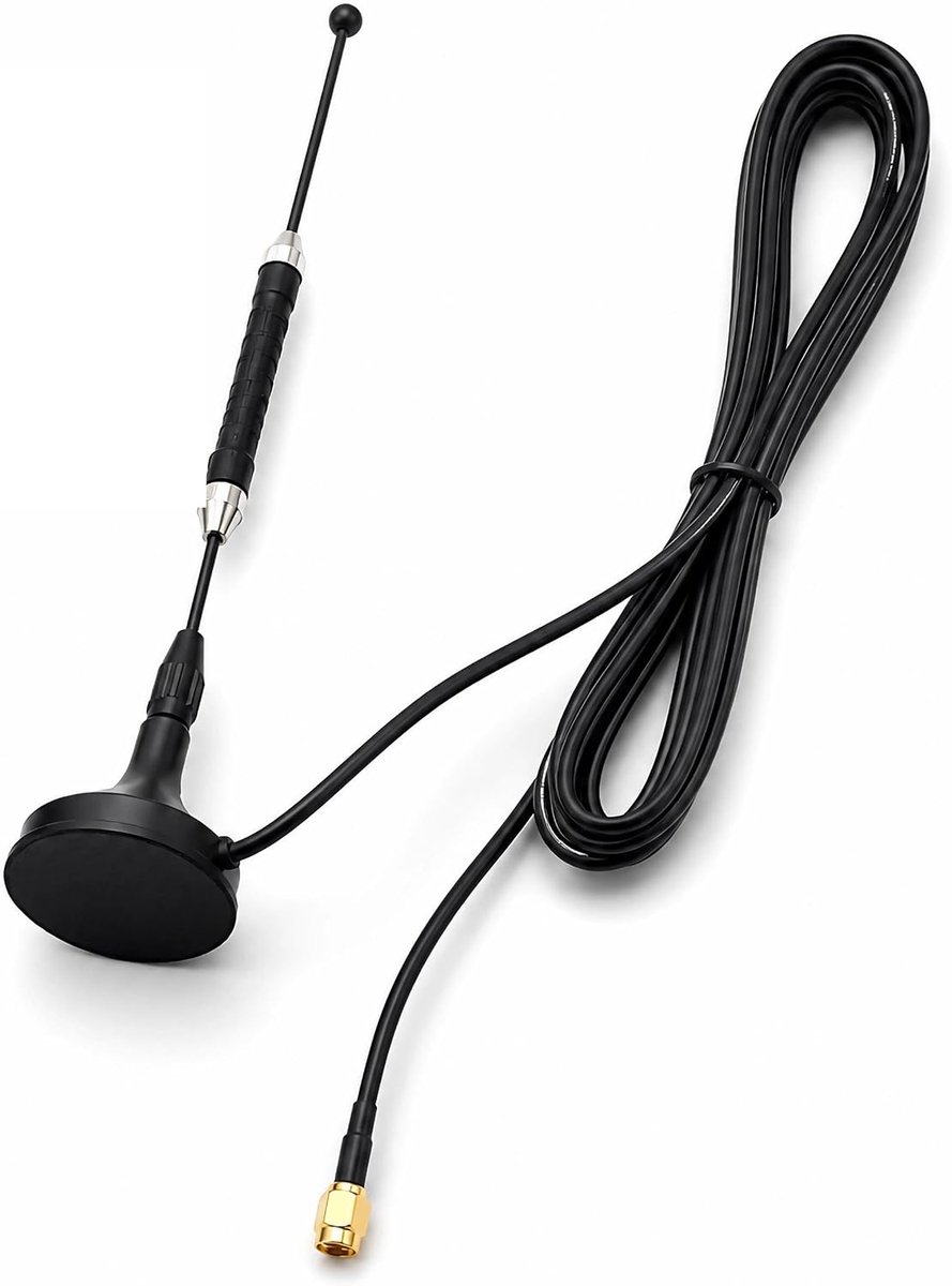 4G LTE antenne, 12dBi multiband met magnetische voet en 3 m kabel, SMA stekker – dakmontage antenne voor 4G LTE, compatibel met Telekom, Vodafone, O2 mobiele hotspots en LTE datasticks