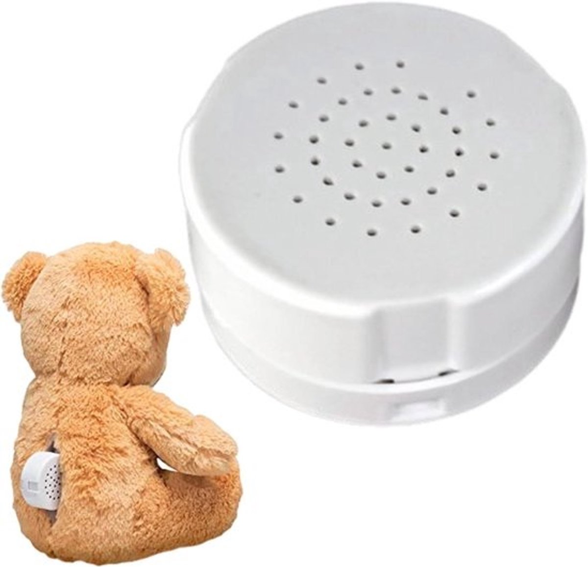 Geluidsmodule Poppen - Opname module - Berichten opnemen - 30 seconden opname - 45 mm diameter - Wit