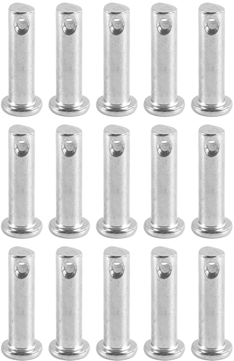 16 STKS Roestvrij Staal Pin Shaft, Bout met Splitpen voor Machines Trailers Apparaten, M8x30mm