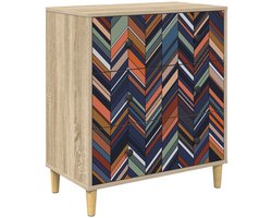vidaXL - Ladekast - OMMEN - Geometrische - print - 66 - x - 36,5 - x - 75 - cm - Sonoma