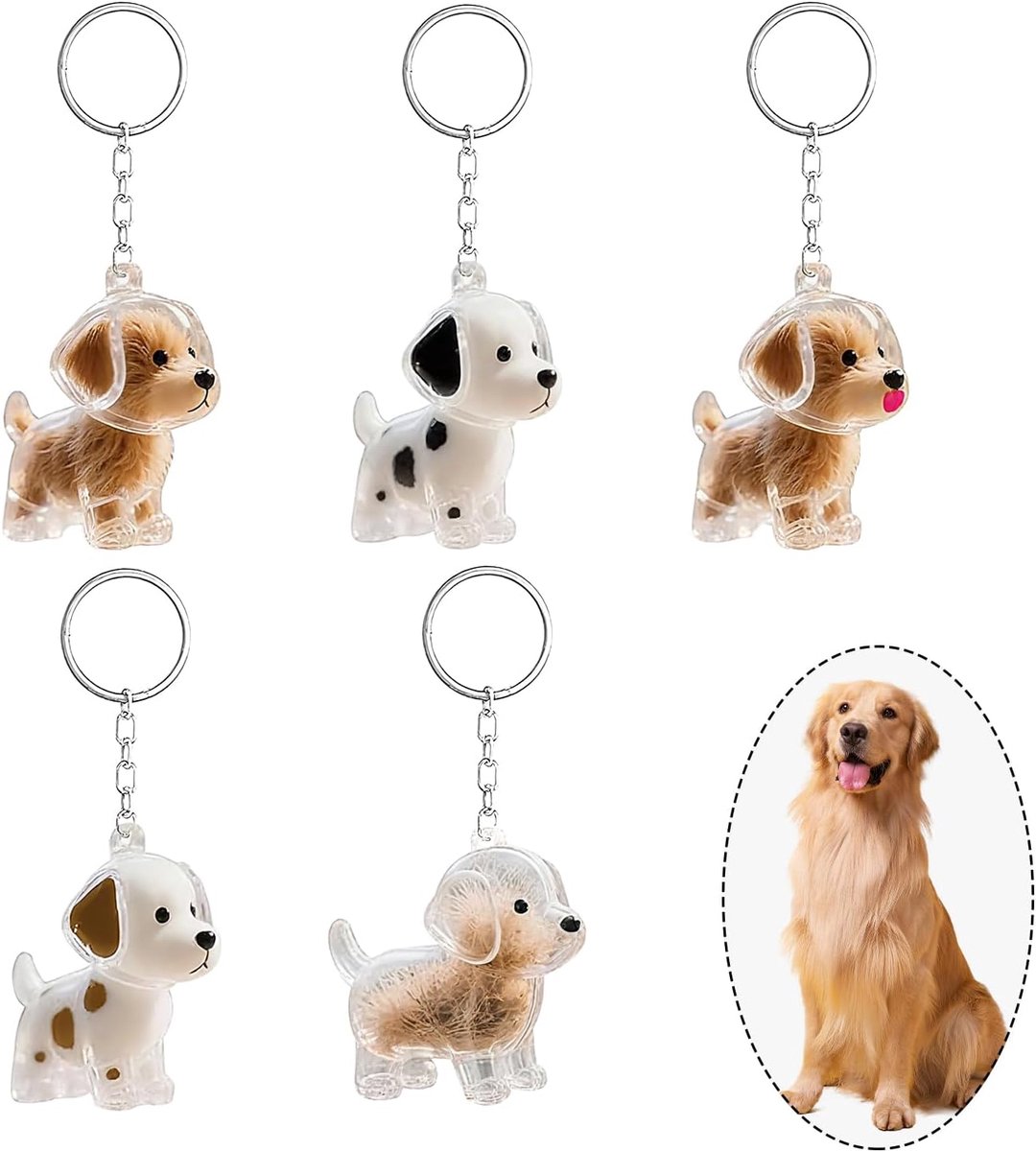 hond, sleutelhanger voor dierenhaar