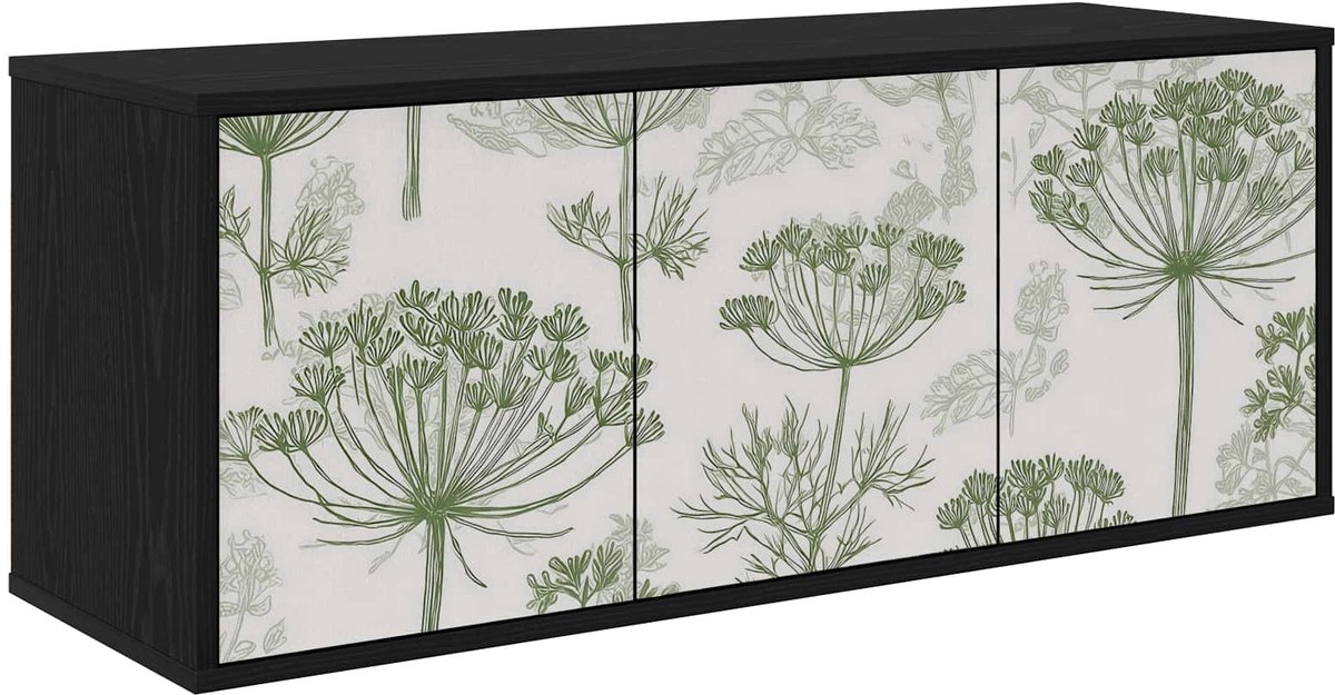 vidaXL Wand - gemonteerd - TV - Kast - GOTHA - 102 - x - 33 - x - 40 - cm - Zwart - eiken Zwart eiken