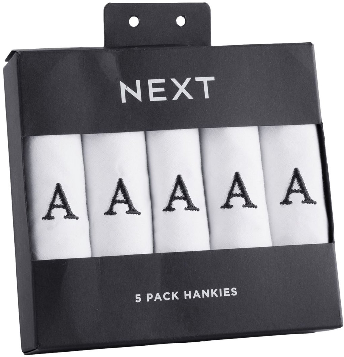 Next - Heren - Set van vijf zakdoeken met monogram - Wit