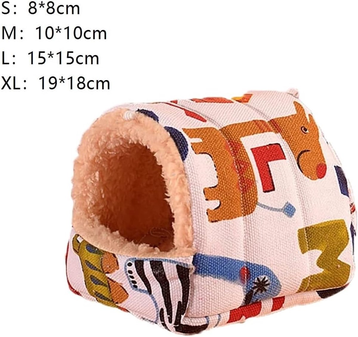 Hamster Bed Hideout - Zachte fleece & Canvas Hamster Huis voor Dwerghamsters, Gerbils - Gezellig kooiennest, Warm Huisdier Habitat (4, Xl)