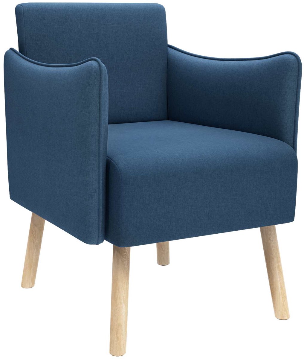 vidaXL Accentstoel - Blauw - Stof