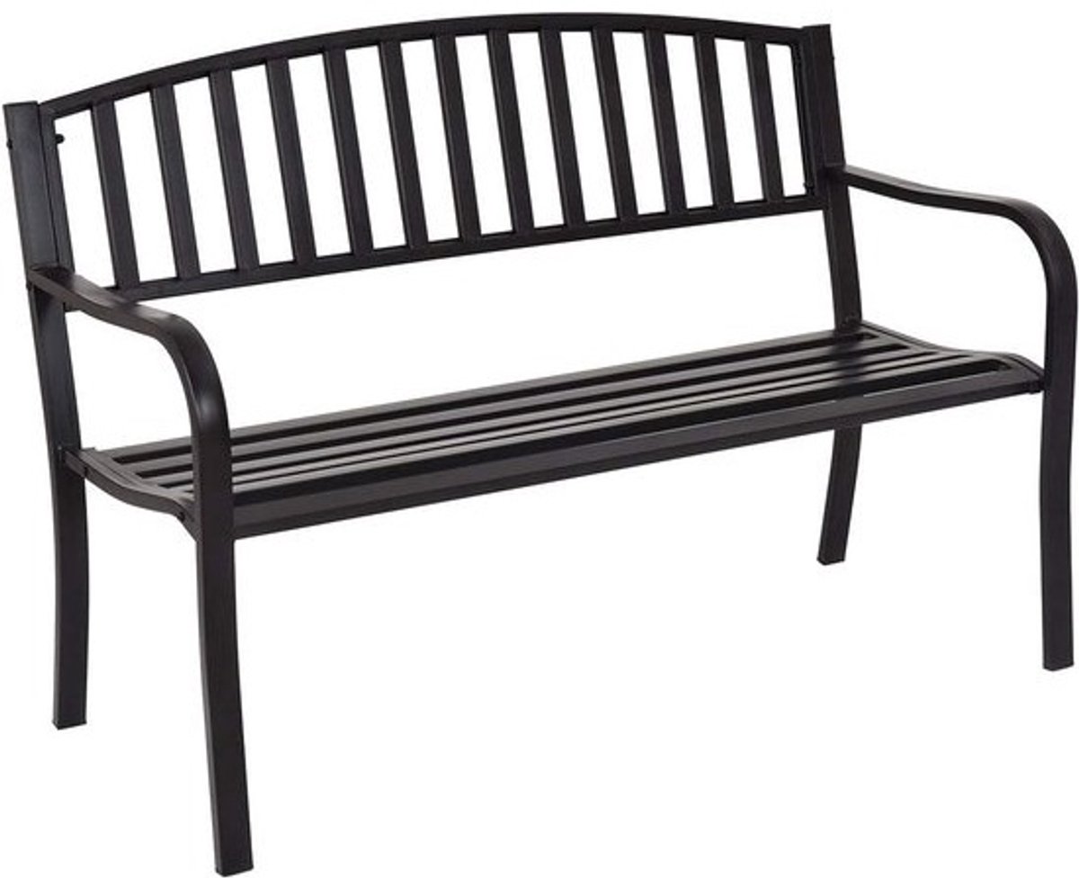 Tuinbank voor 2-3 Personen van Metaal - Antiek Zwart, Ergonomisch, Voor Buiten