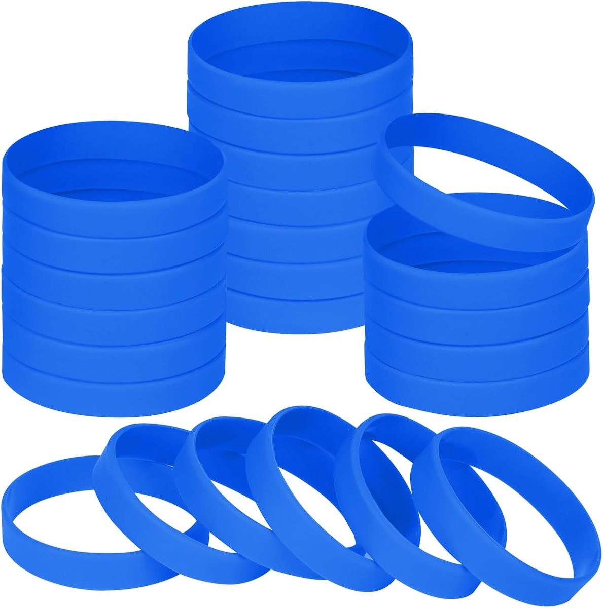 polsbandjes Blank Rubber Armbanden voor Volwassen Kid Tiener, 24 stks Sport Party Siliconen Elastische Polsband Armband bands voor Evenementen School Leraar Supplies
