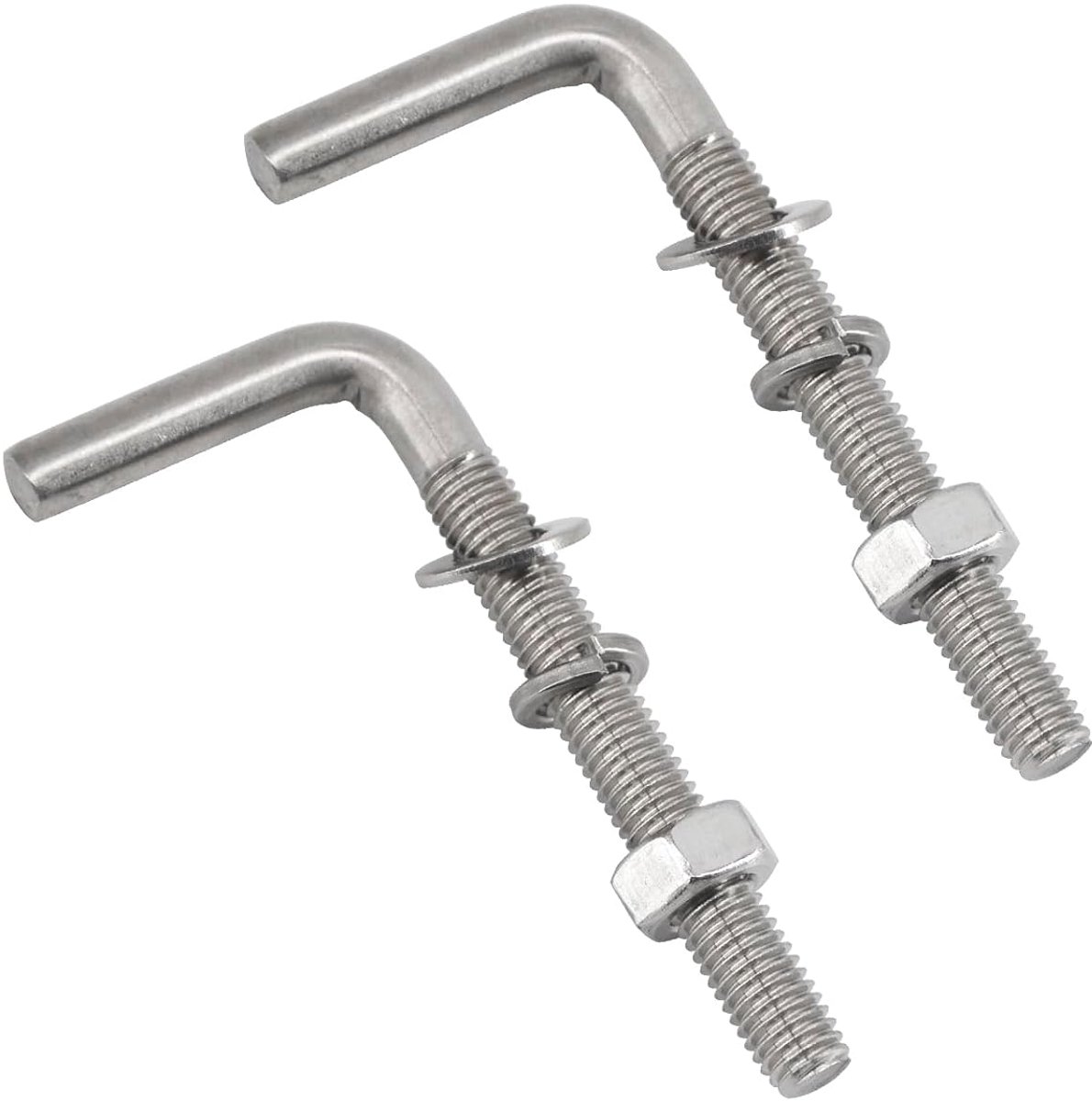(2 stuks) M10x150mm L Vormige Schroefdraad Bout Kits 304 Rvs Foundation Anker Bouten Vierkante Schroeven Haken Voor Opknoping
