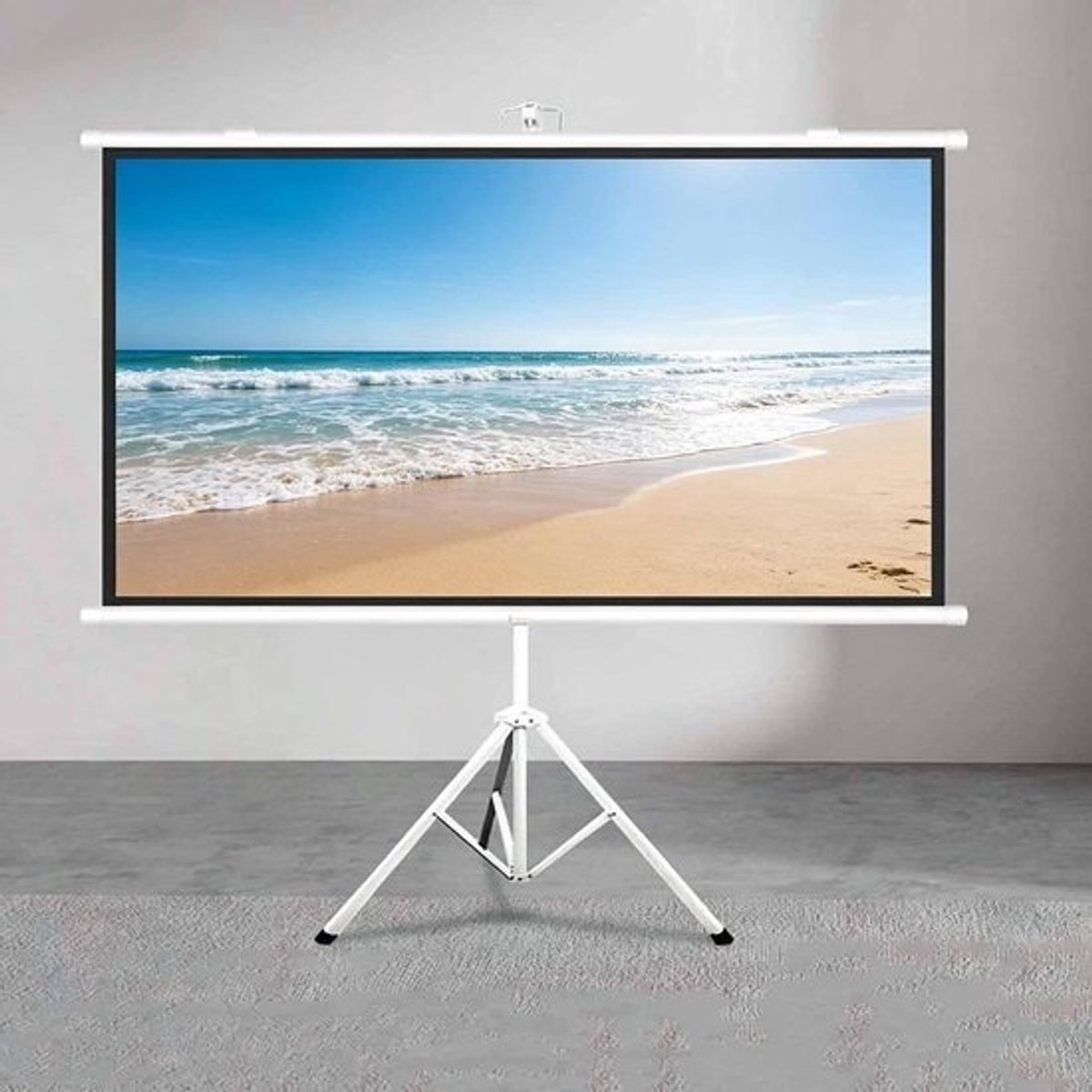 Projectiescherm Intrekbaar - Hoge Resolutie Scherm - Thuisbioscoop Presentatie - Breed Kijkveld - 40 inch 16:9 - Wit