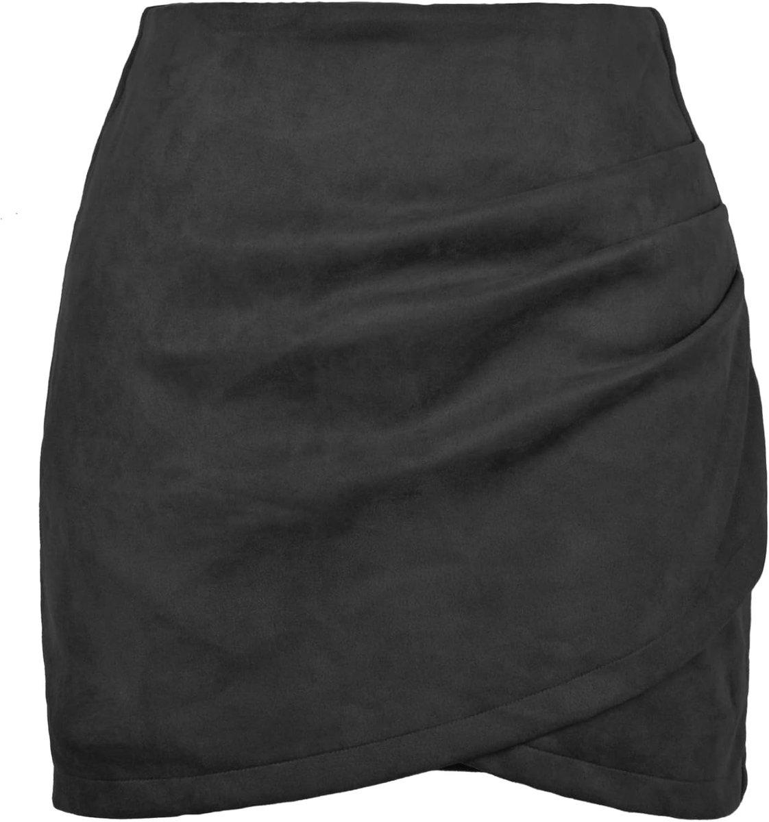 Premium Suede Stretch Hoge Taille Effen Potlood Pak Korte Rok