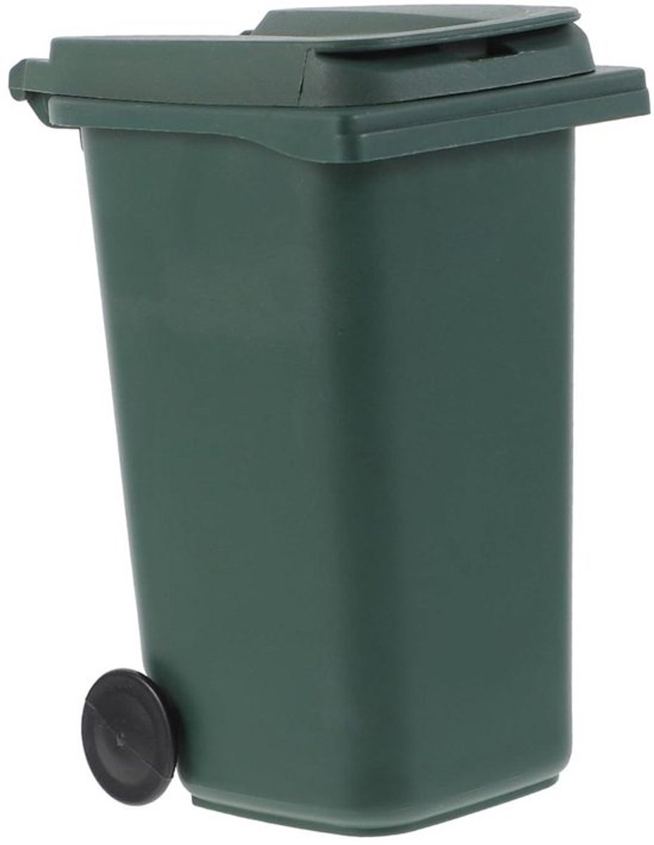 Bureau Prullenbak - Afvalemmer Tafel - Bureau Organisatie - Met Deksel - 14 cm - Donker Groen