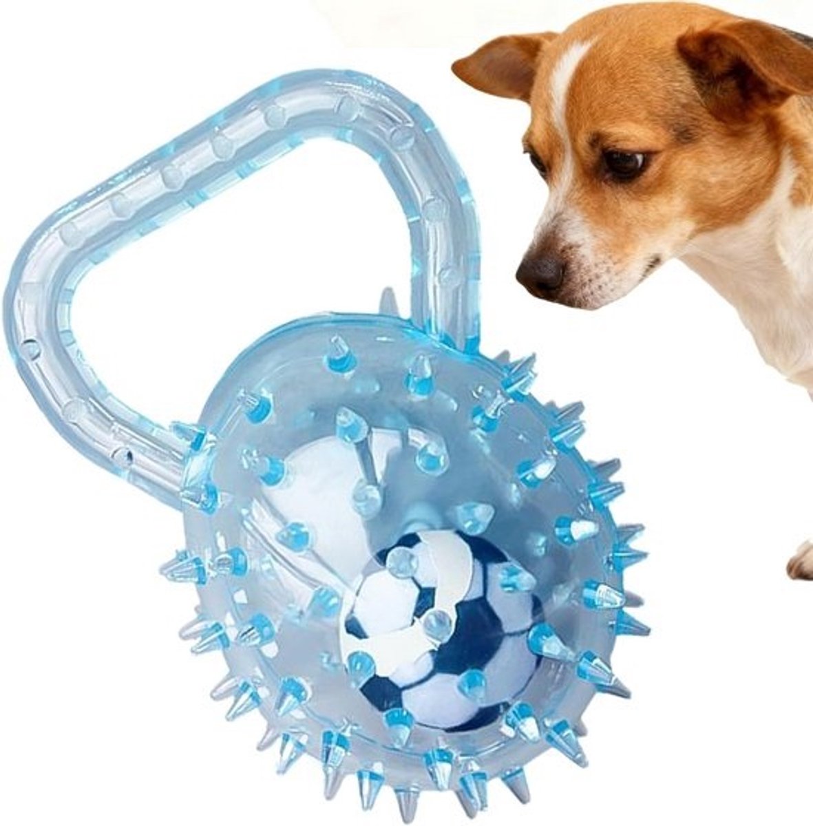 Interactieve Hondenbal - Kauwspeelgoed Bal - Stimuleren Hond - Onvoorspelbaar Springpatroon - 15 x 10 x 10 cm - Meerdere Kleuren