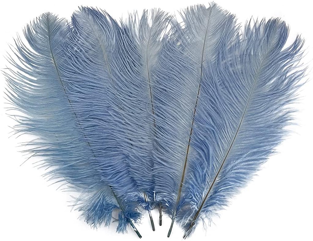10 stuks struisvogelveren 30-35 cm pluimen voor feest, bruiloft, tafelstuk, festival, vazen, decoratie (hemelsblauw)