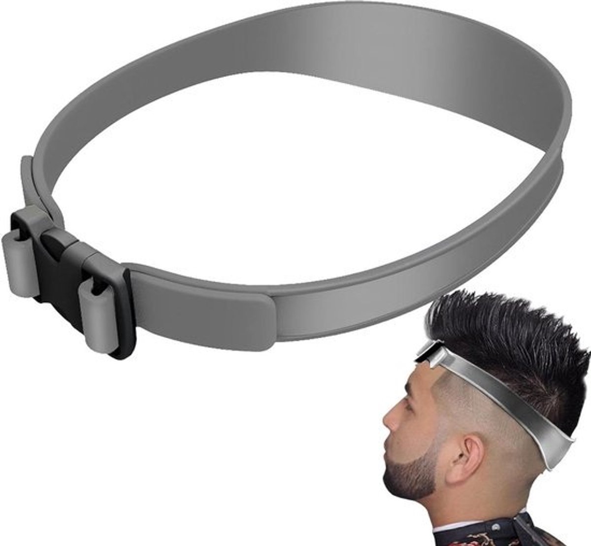 Gebogen Tondeusegordel - Haar Knippatroon - Thuis Kapsel Maken - Flexibel Siliconen Materiaal - 61 cm Lengte - Zwart