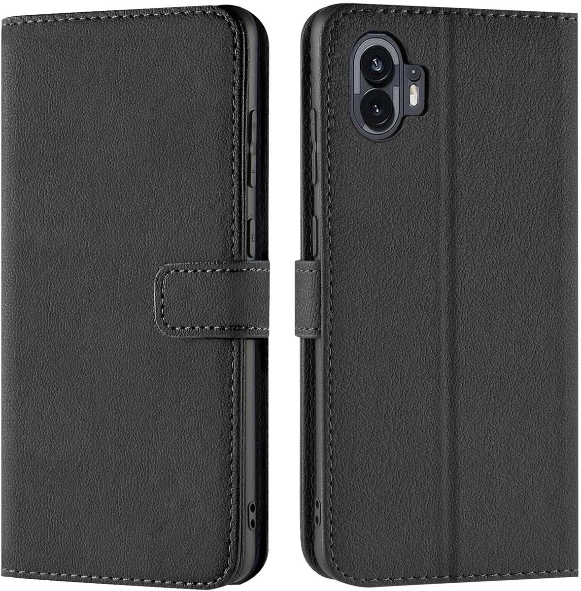 Hoes voor mobiele telefoon voor Nothing Phone 2, bookcase tas flipcover voor Nothing Phone (2) case [kaartenvak/standfunctie], zwart