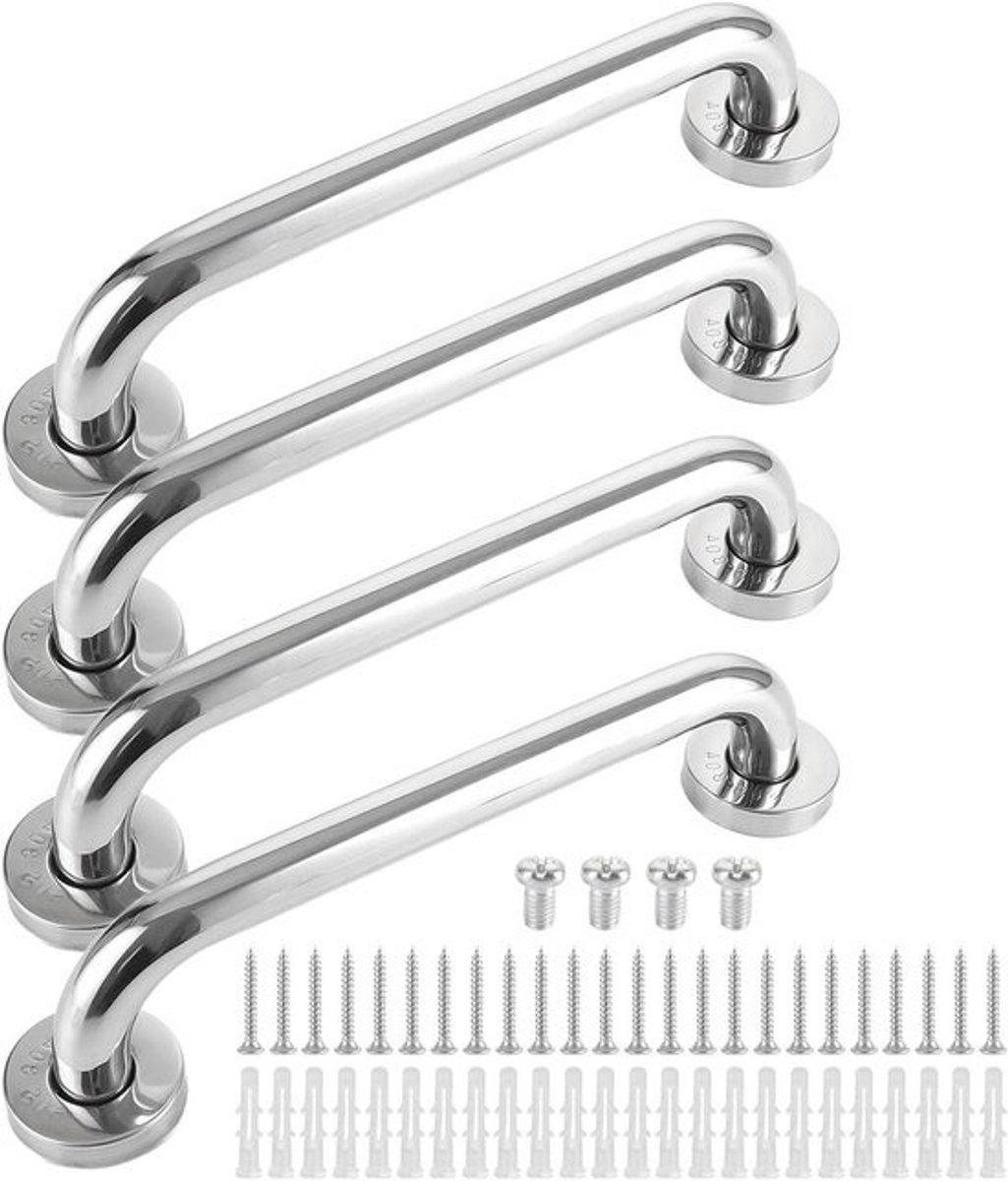 Douche Handgrepen - Badkamer Steun - Veiligheid Thuis - Roestvrij Staal 304 - 30 cm Lengte - Zilver
