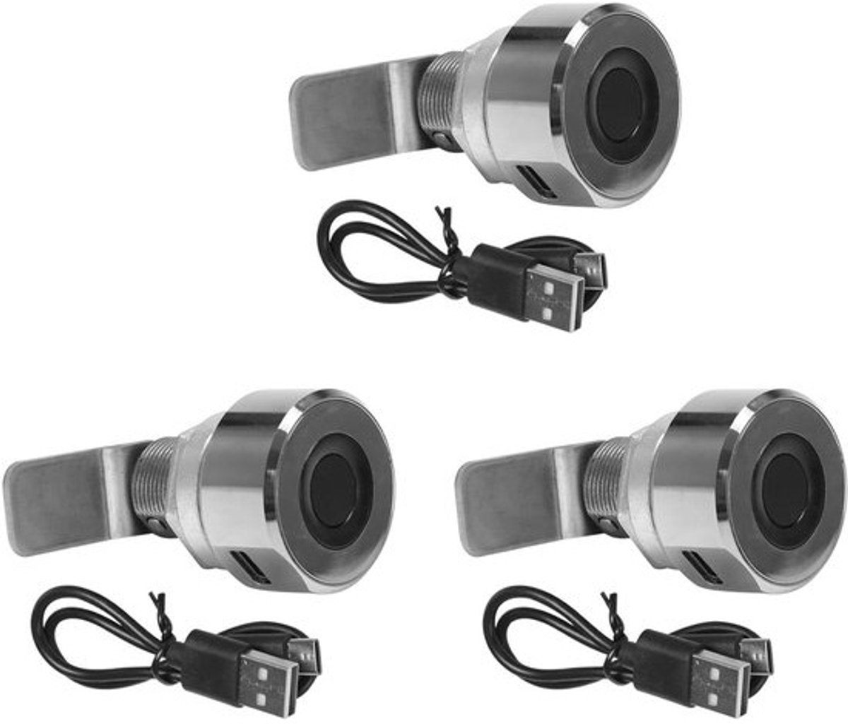 Vingerafdruk Slot - Slimme Sluiting - Meubel Beveiliging - Zelflerende Algoritmes - 3x Stuks - Zilver