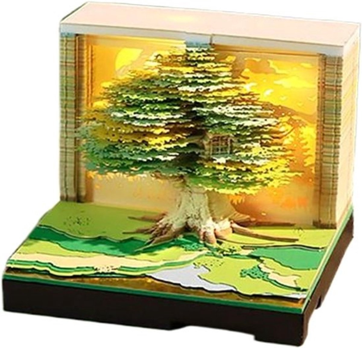 3D Kalender Notitieblok - Papieren Sculptuur Agenda - Dagelijkse Planning - Ingebouwde Muziekfunctie - 8.5 x 8.5 x 7 cm