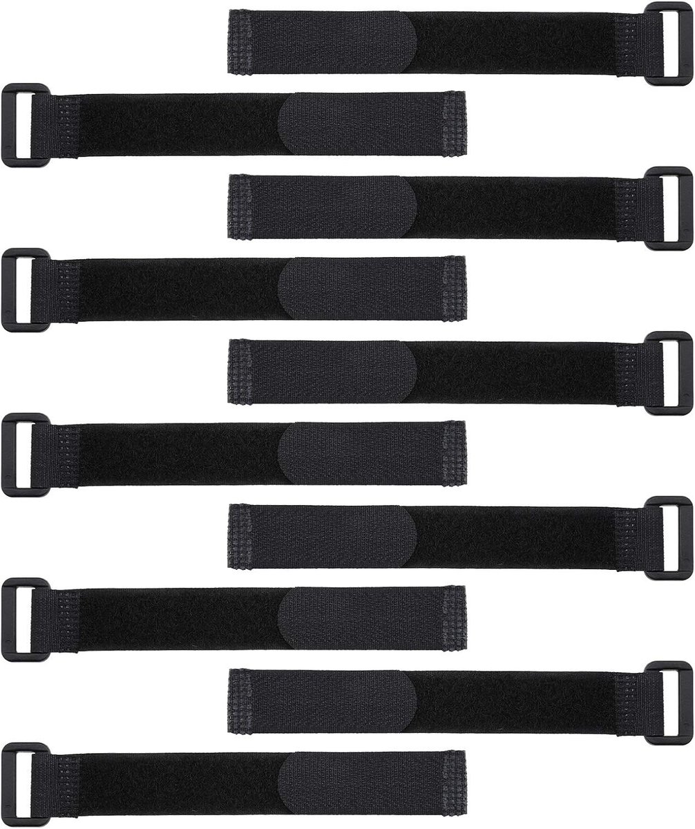 Dailygoods - Batterijriemen - Zelfklevend - Antislip - Zwart - Klittenband - 10 stuks - Geschikt voor Drones en RC voertuigen
