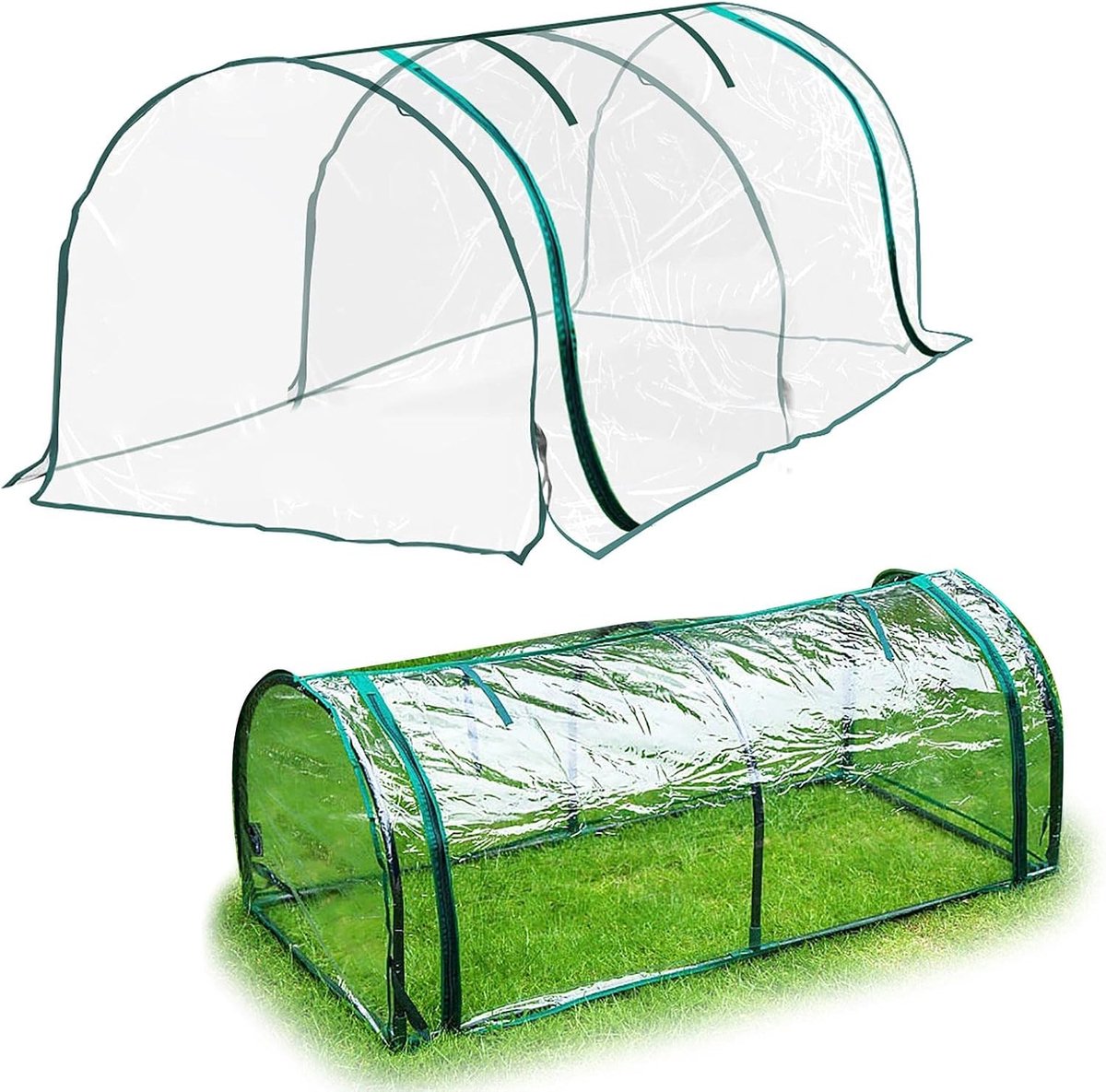 Transparante PVC kassenhoes - boogvormige mini kas - 130 × 60 × 50 cm – beschermhoes voor planten - balkon en tuin