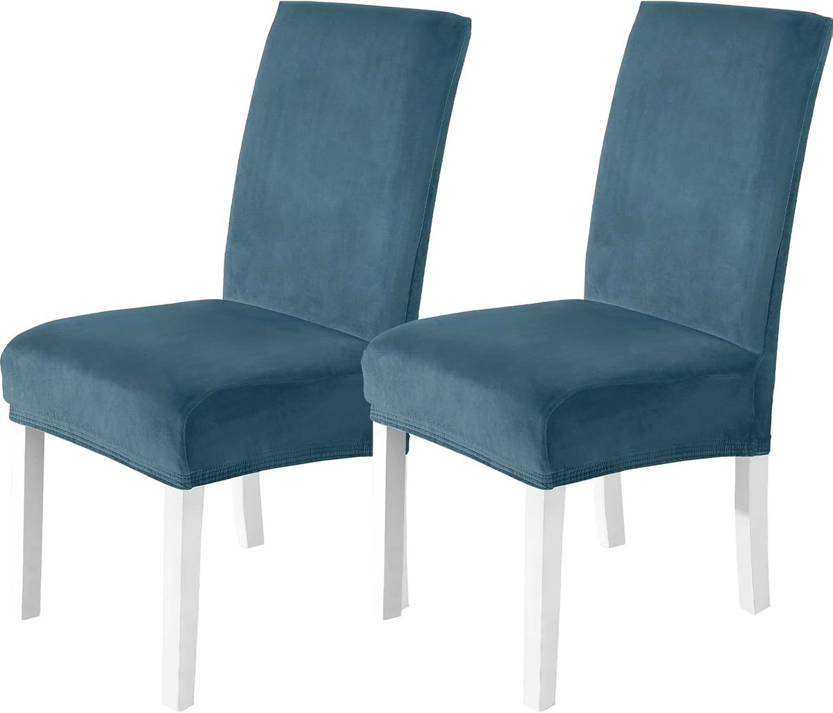 Eetstoelhoezen 2 Stuks, Stretch Stoelhoezen Universele, Moderne Verwijderbare Wasbare Eetkamerstoelhoezen Voor Thuis Restaurant Hotel, Pauwblauw