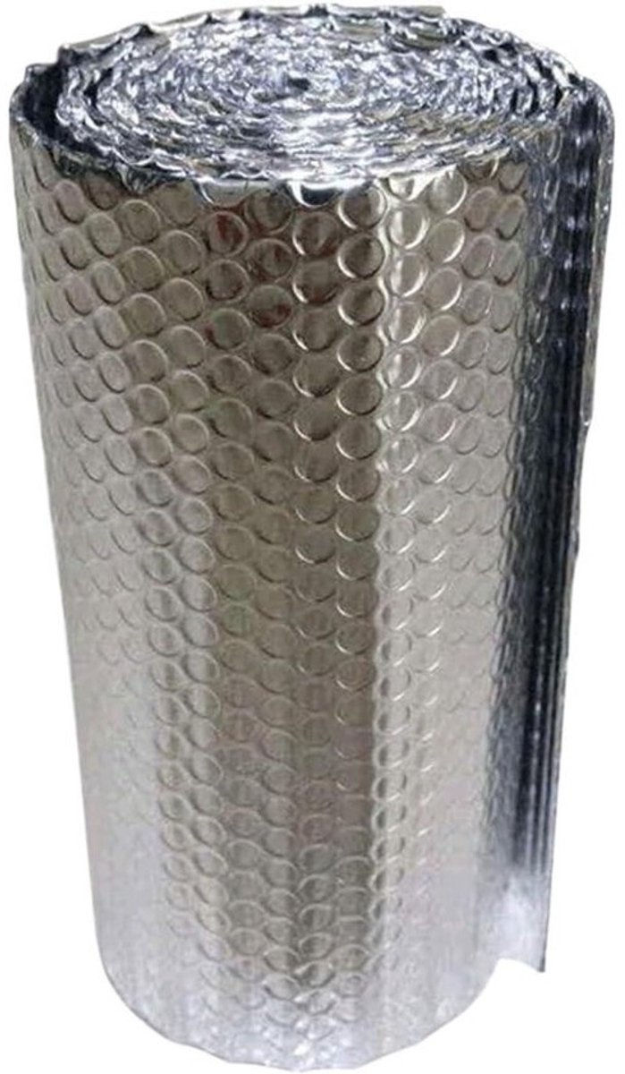 Isolatiefolie Rol - Reflecterende Folie - Warmte Reguleren - Dubbellaags Ontwerp - 100x100 cm - Zilver