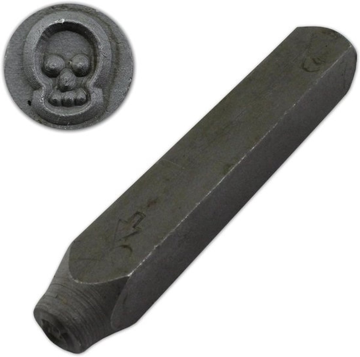 Metalen Stempel - Craft Tool - Sieraden Markeren - Schedel Ontwerp - 7mm Gezicht - Zilver