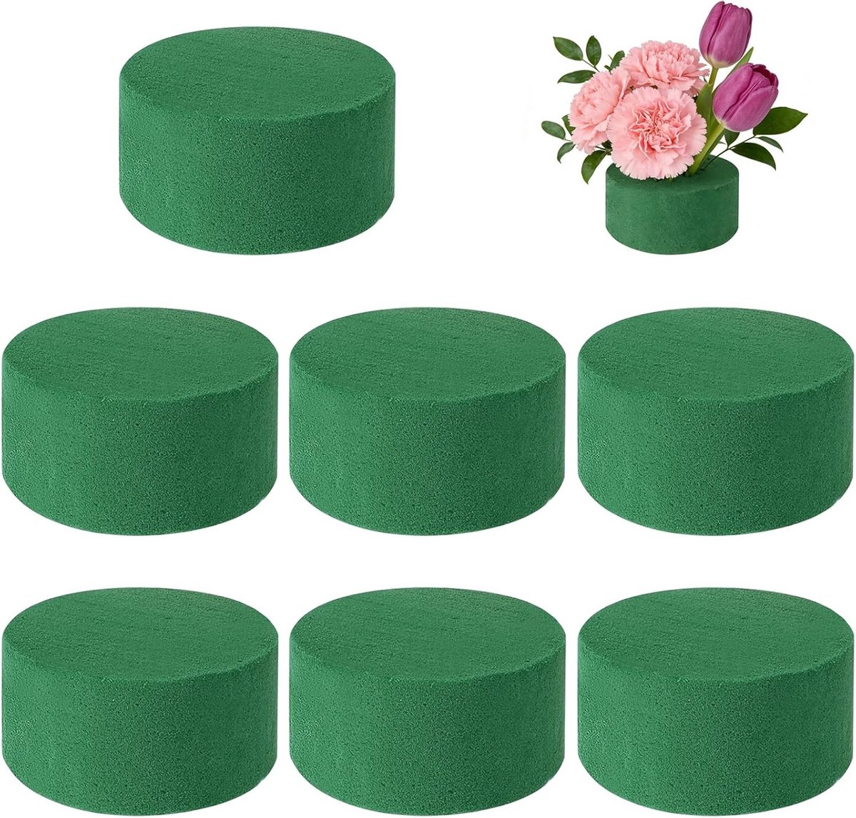 Set van 8 Schuimringen voor Bloemstukken - Sterke en Schokbestendige Massaringen voor Verse, Gedroogde en Kunstbloemen - Ideaal voor Feesten en Bruiloften, 8 x 4 cm