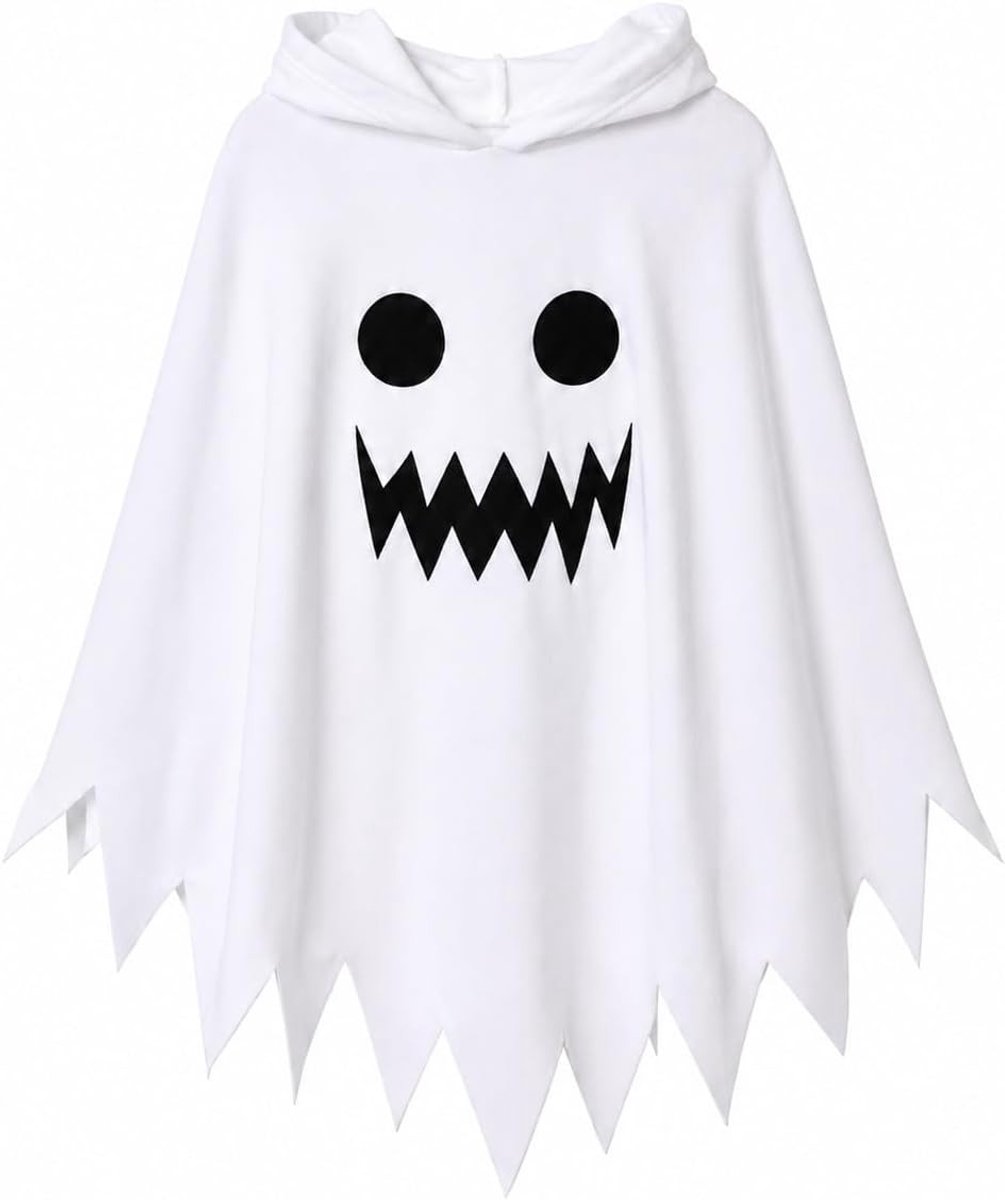 Spookachtig kostuum voor kinderen met verlichting, uniseks Halloween-cape voor feestjes, carnaval en themafeesten
