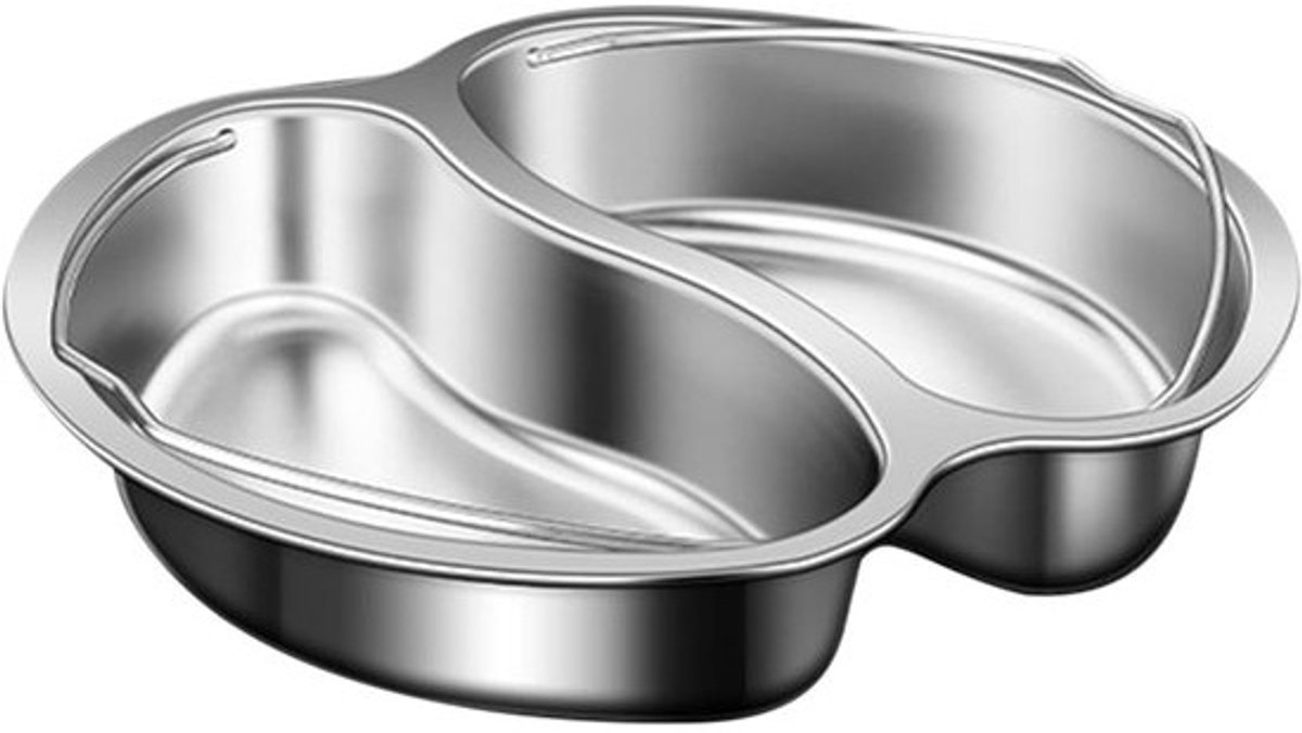 Stoombak Verdeelde Pan - Maaltijd Tray - Efficiënte Kookgerei - Meerdere Compartimenten - 19x19x3 cm - Zilver