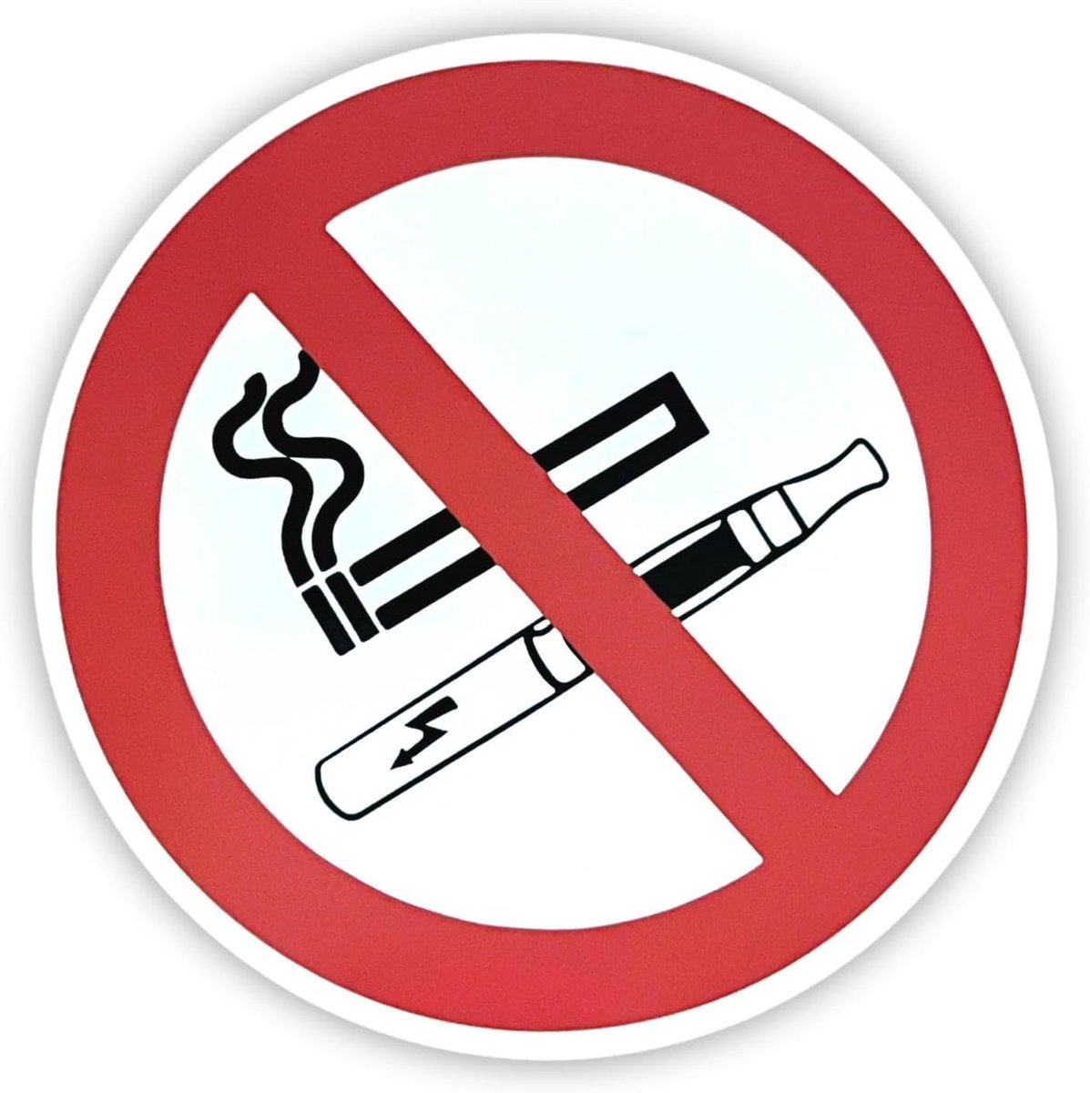 10 stickers, rookverbod en vapen, stickers, roken, verboden sigaretten, stickers, rond, 95 m, verboden sigaretten + elektronisch etiket, poster, bord, niet roken