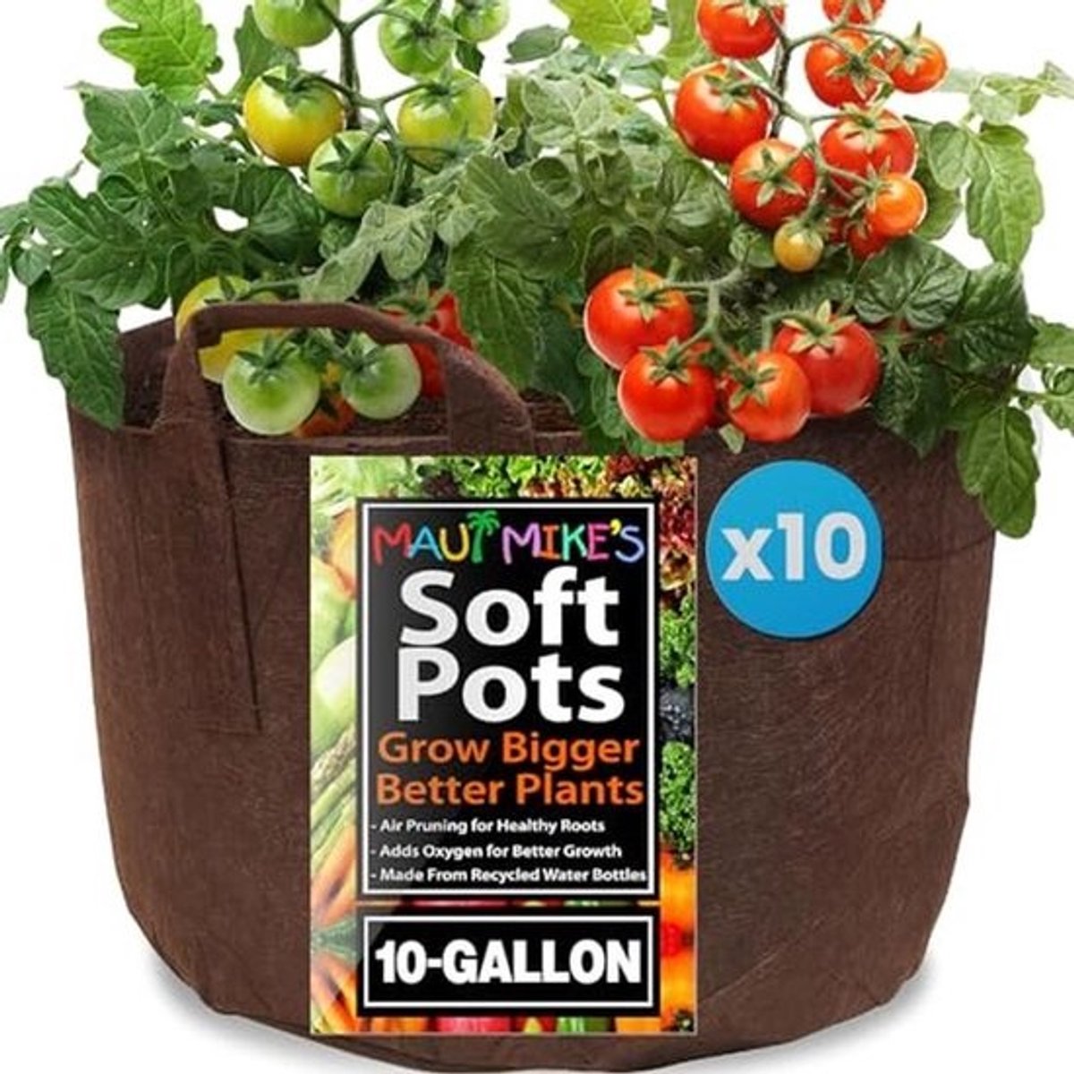 Wortelzakje 10 Gallon - Set van 10 - Beluchting Tuinpot voor Groenten en Kruiden