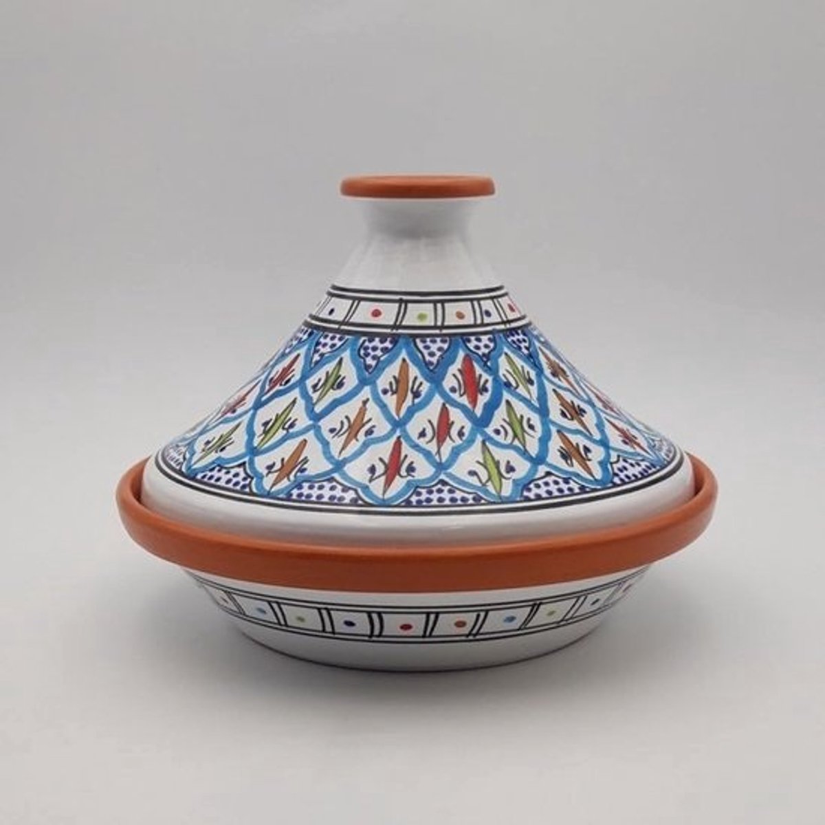 Oosterse Kookpot - Stoofpot Pan - Traditioneel Koken - Loodvrij Keramiek - 27 cm Diameter - Turquoise