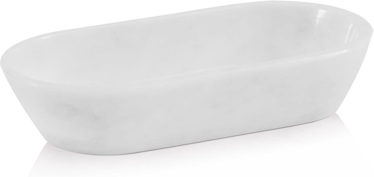 Marmeren Deegkommen voor Decor 10 "Inch Witte Handgemaakte Ovale Kom Voor Keuken Tafel Decoratie, Ideale Candy Bowl, Kaars Kom en Marmeren Kom Voor Entryway Tafel