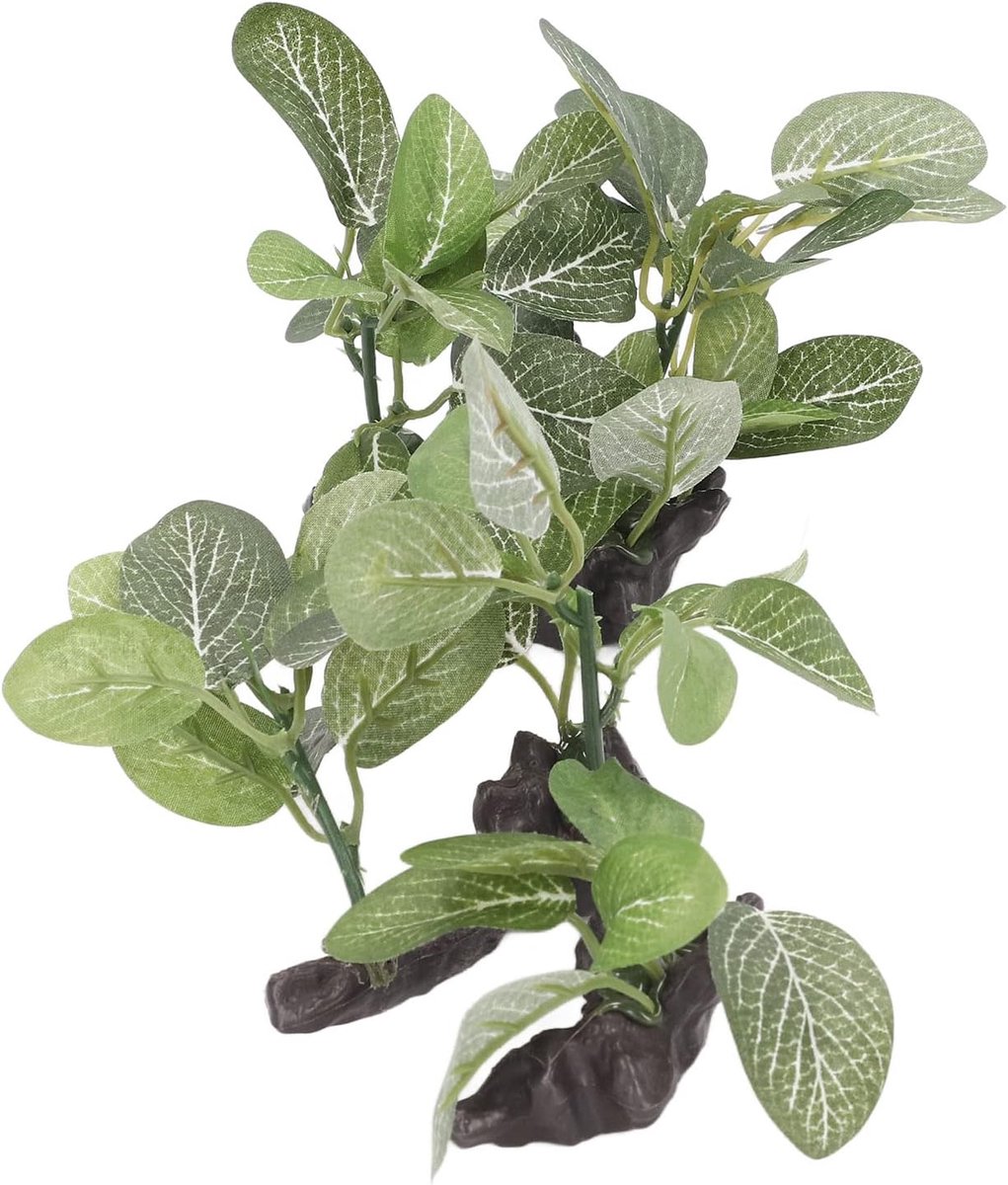 Aquariumplanten Decoraties, Realistische Faux Zijde Aquarium Ficus Boom Kunstmatige Landscaping Planten voor Vistanks Aquaria, 2 Stuks, PE, Vistank Kunstmatige Landschapsarchitectuur Tanks
