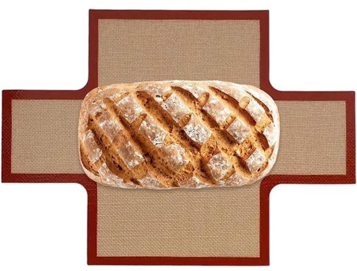 Siliconen bakmat - Herbruikbare bakplaat - Bakken en braden - Anti-aanbaklaag - 39x29 cm - Rood