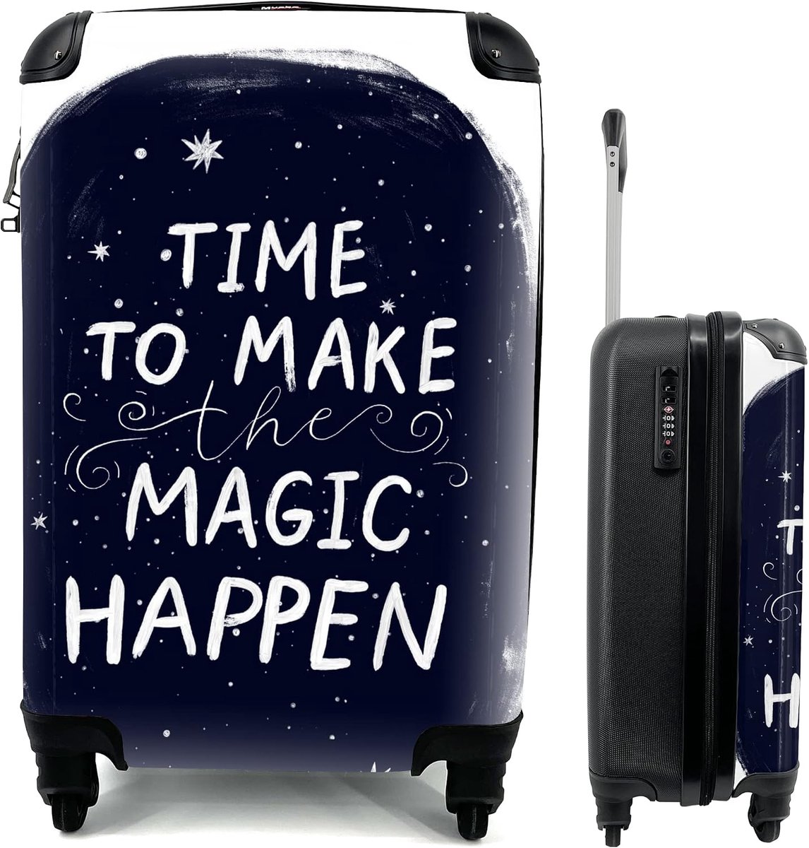 Koffer - Quotes - Magie - Kinderen - Zwart - Wit - Jongens - Meisjes - Baby - Kids - Past binnen 55x40x20 cm en 55x35x25 cm - Handbagage - Trolley - Fotokoffer - Cabin Size - Print