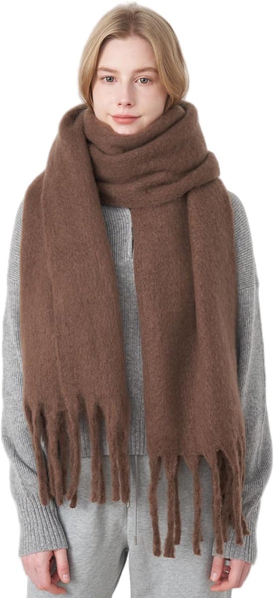 Sjaal voor dames, bruin, warm, voor de winter, pashminas