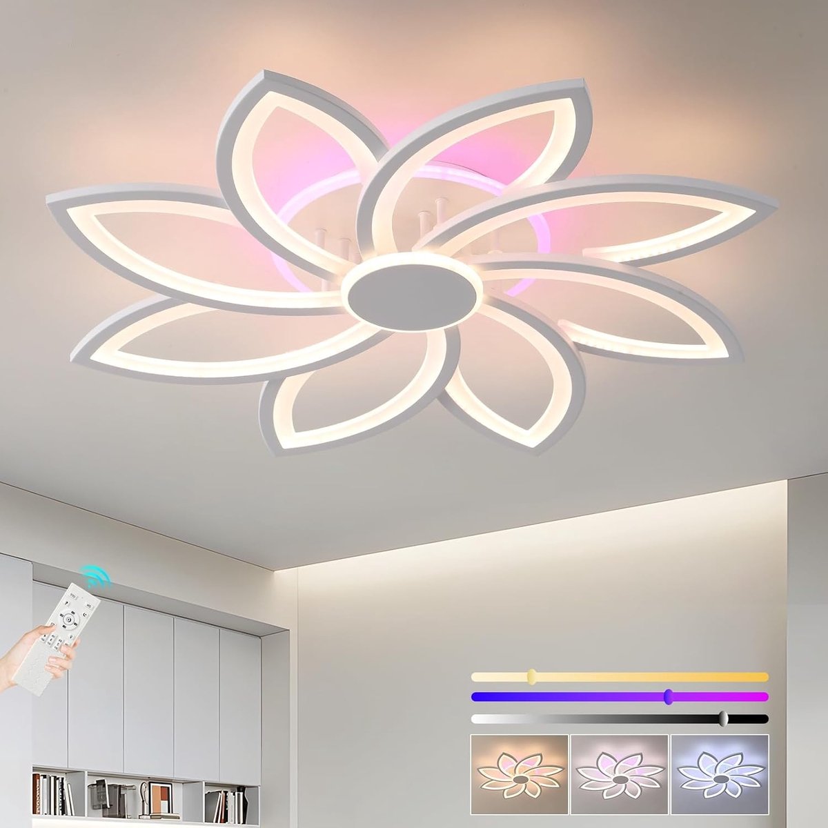 modern, dimbaar, 70 W, 8 bloemblaadjes