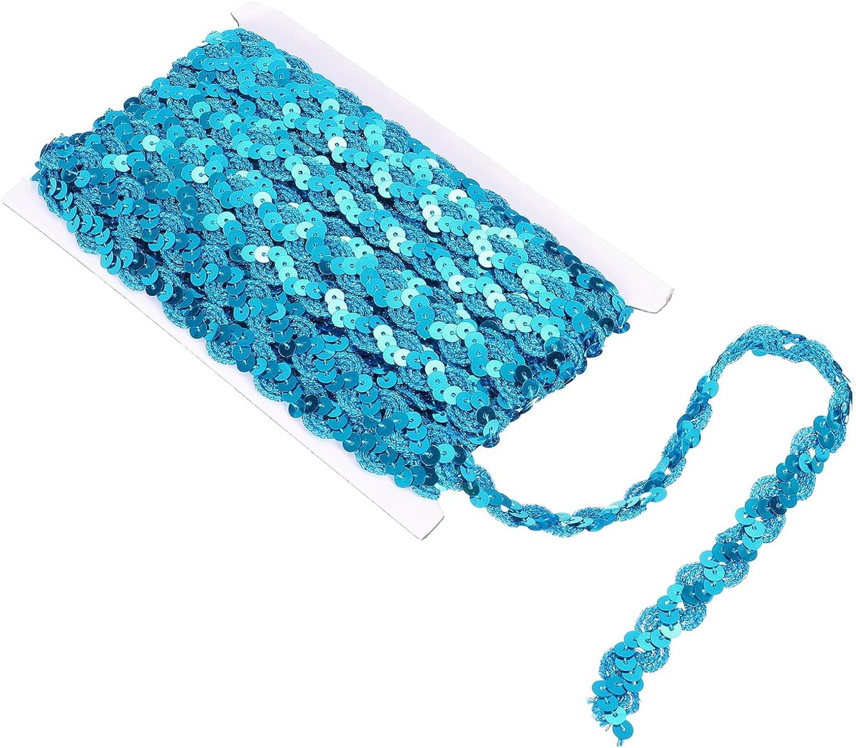 Paillettenlint, platte paillettenlint voor versieringen, kostuums, handwerk, naaien, blauw