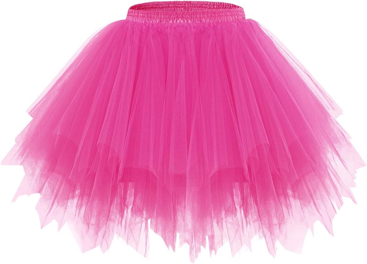 tule rok voor dames, petticoat, onderrok, kort, tutu, ballet, jaren '50, rockabilly, carnavalskostuum, crinoline