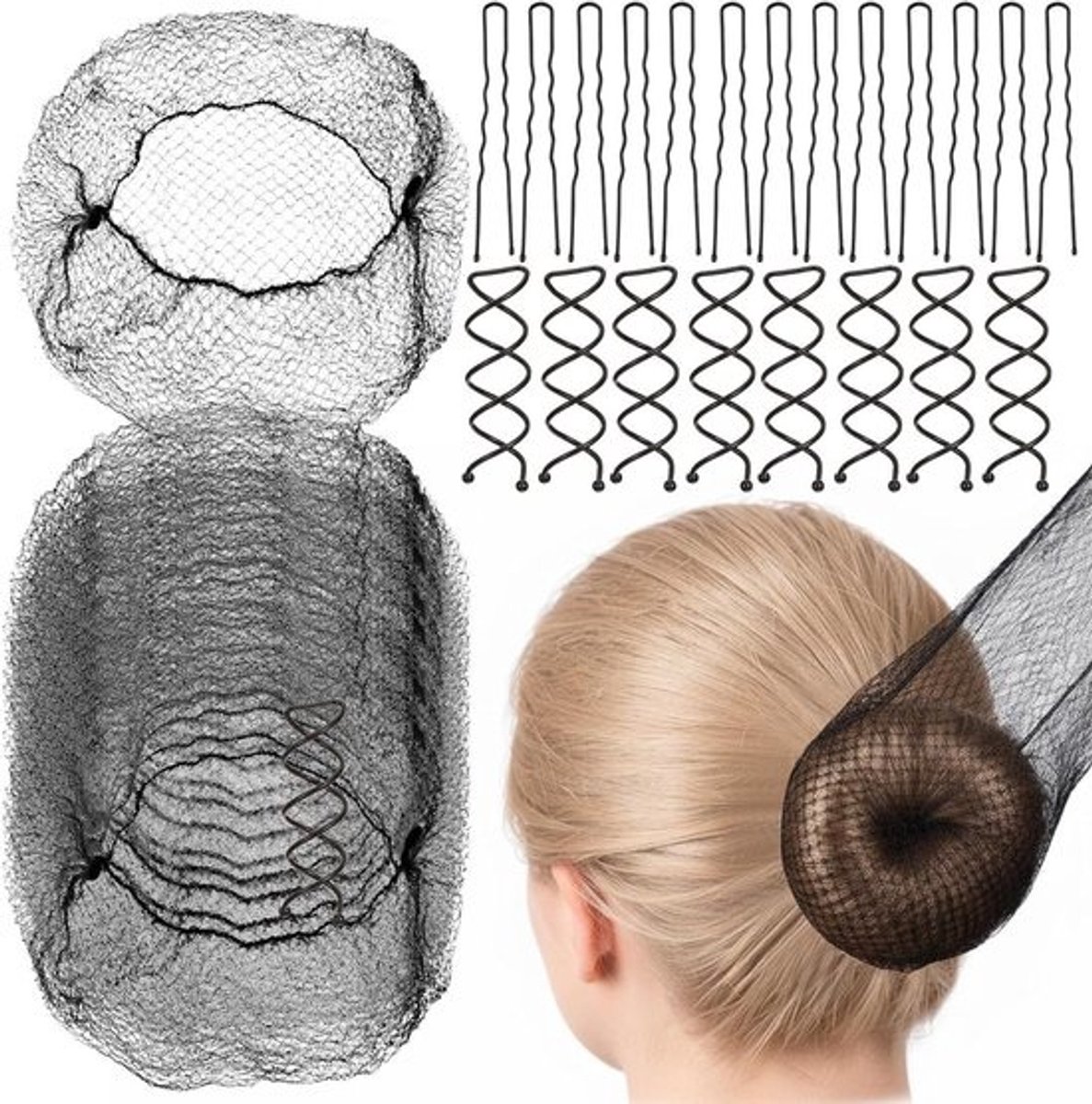 Haarspelden Set - Knot Clips - Kapsels Maken - Anti-kras Ronde Punt - 90 Stuks - Zwart Bruin