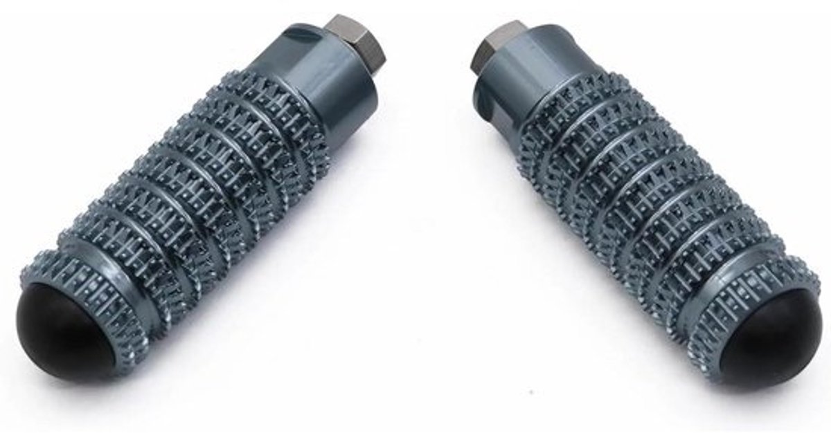 Motorfiets Voetsteunen - Voetsteun Pedalen - Soepele Rit - Gekarteld Draadontwerp - 8 mm Gat - Zilver