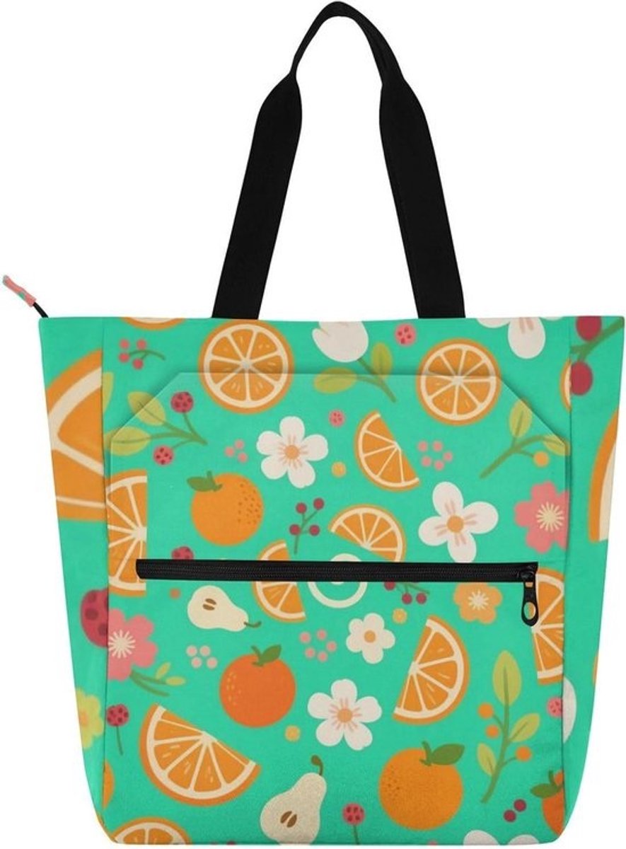 Boekentas Dames Kinderen - Draagtas Handtas - School Werk Reizen - Waterbestendig Nylon - 30 x 37 cm - Oranje