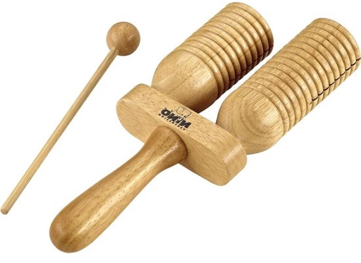 Houten A-Go Instrument - Muziekinstrument Kinderen - Muziek Ontdekken - Twee Rijen - 2 Stokken - Natuurlijk
