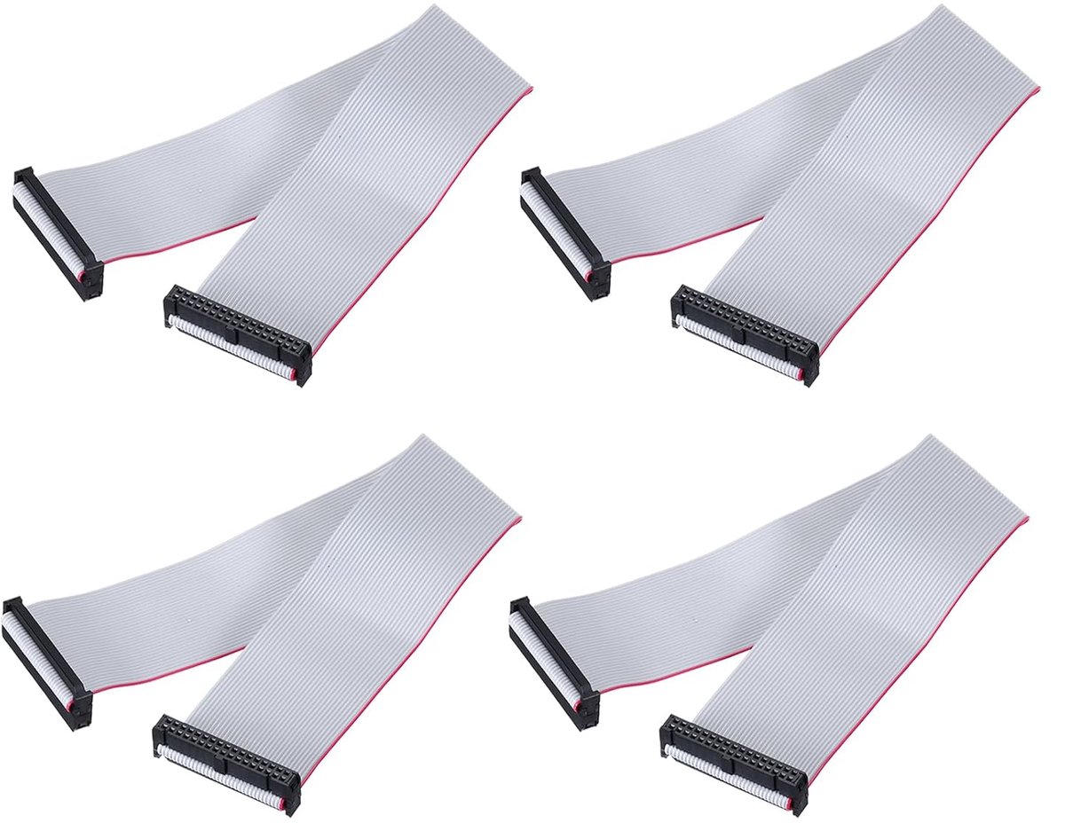 4 stuks IDC lintkabel, 2,54 mm rastermaat 42 mm breedte 30 cm lang 34-pins FC naar FC lintstekker jumperkabel voor pc, LED-displays